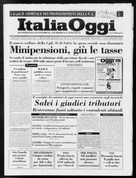 Italia oggi : quotidiano di economia finanza e politica